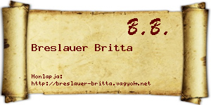 Breslauer Britta névjegykártya
